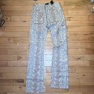 LIFTED ANCHORS HMANSON' DENIM SNAKESKIN PANT- BROWN Men’s 32